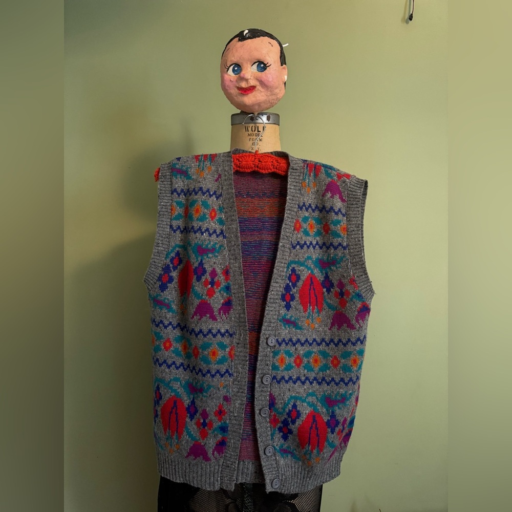 Colorful V-Neck Sweater Vest